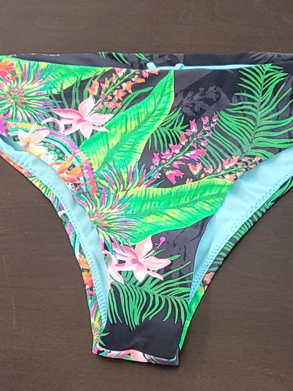 Raisins Tropical Floral Bikini Bottom - Black, Green, Pink